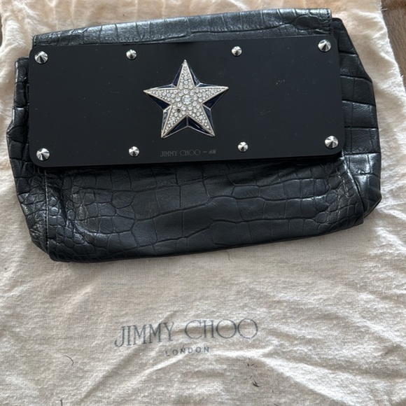 Jimmy Choo x H&M Limited Edition Black Star Clutch - Picture 1 of 3